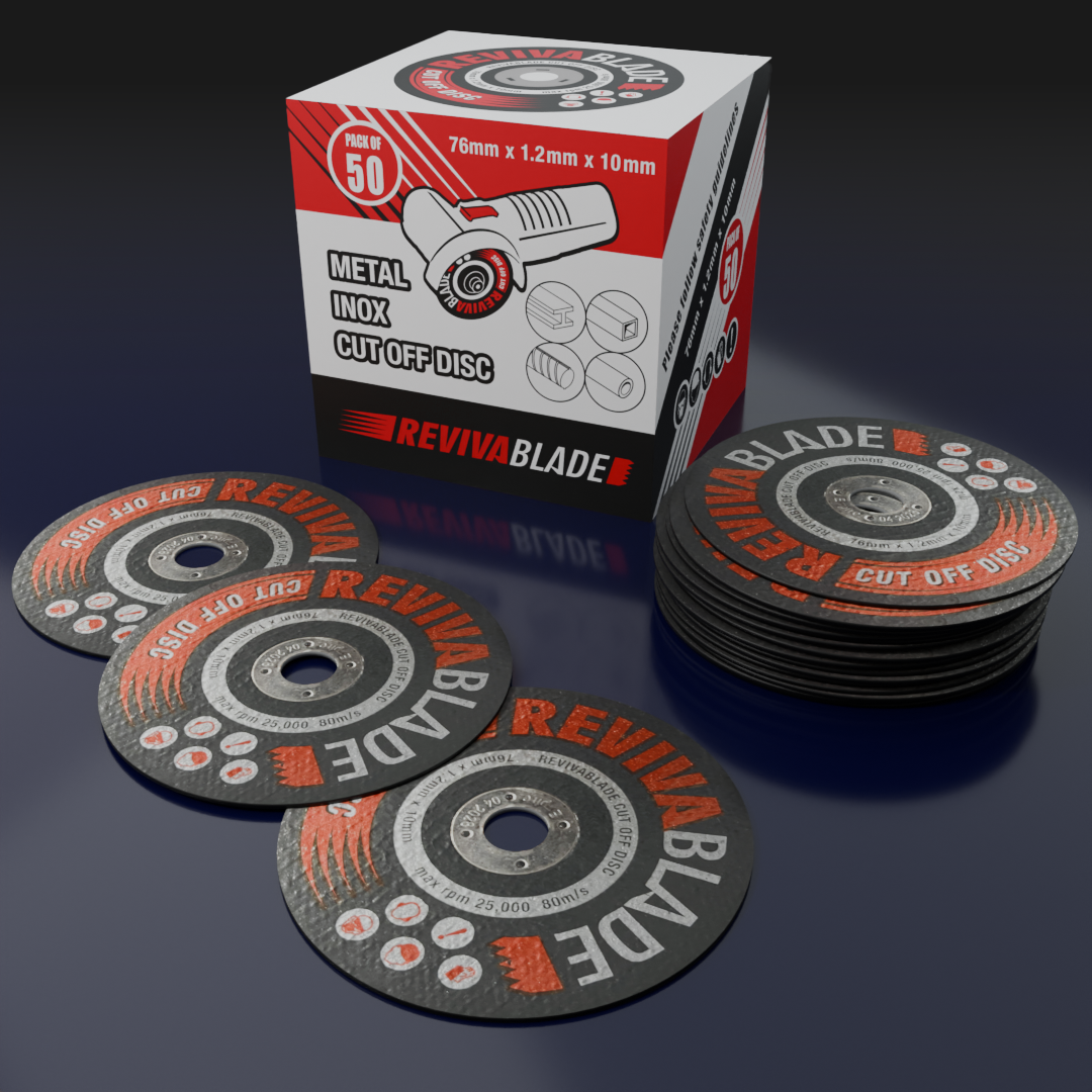 Revivablade 76mm metal inox cut-off discs with packaging 