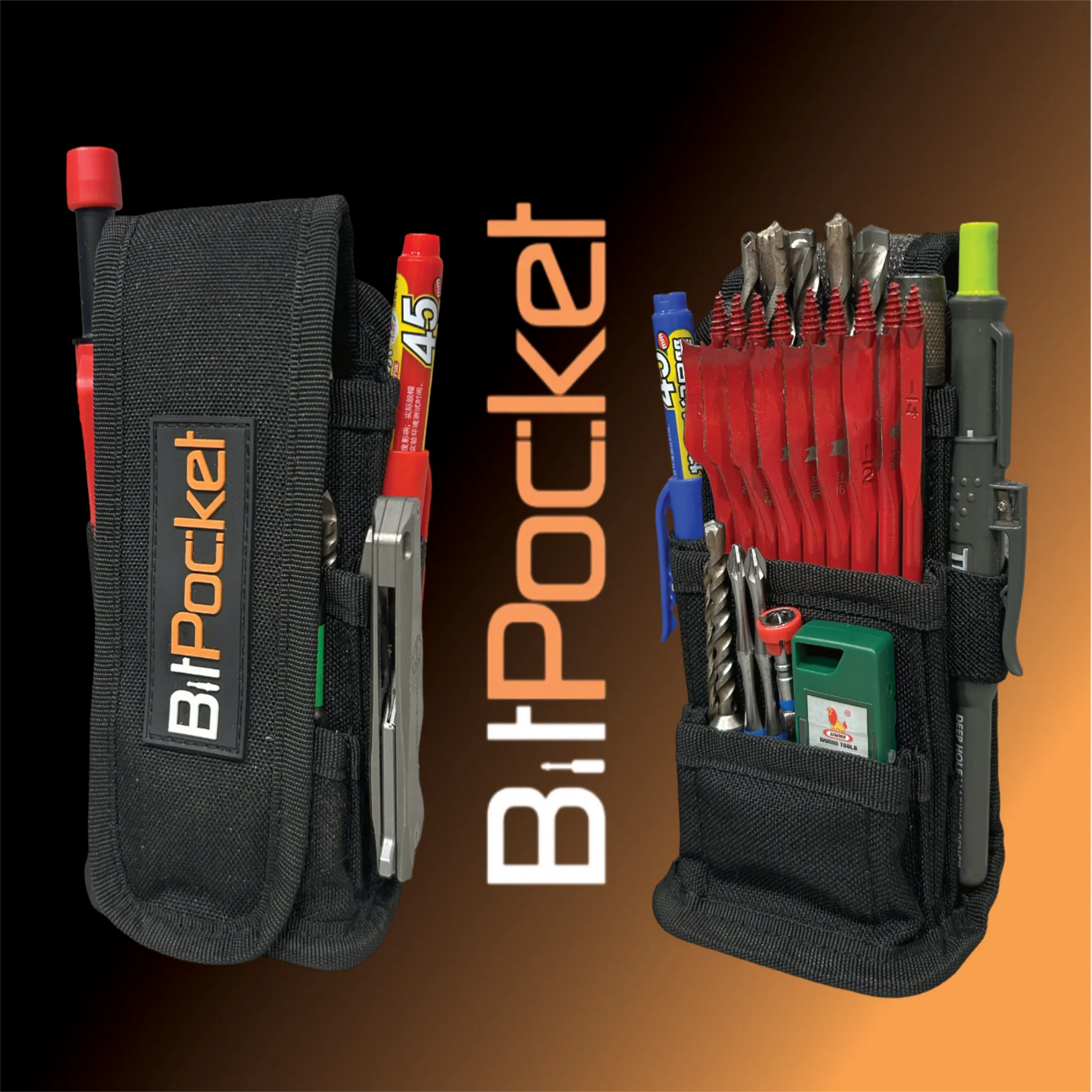 Bit Pocket Clip magnetic drill bit storage pouch