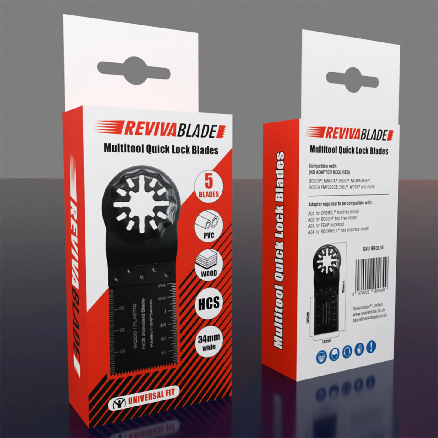 Revivalblade multitool quick lock blades 5 pack in packaging 