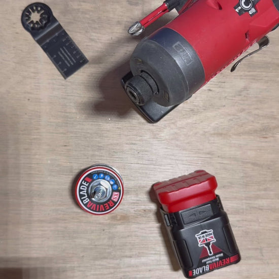 Revivablade demo video showing sparks during sharpening process