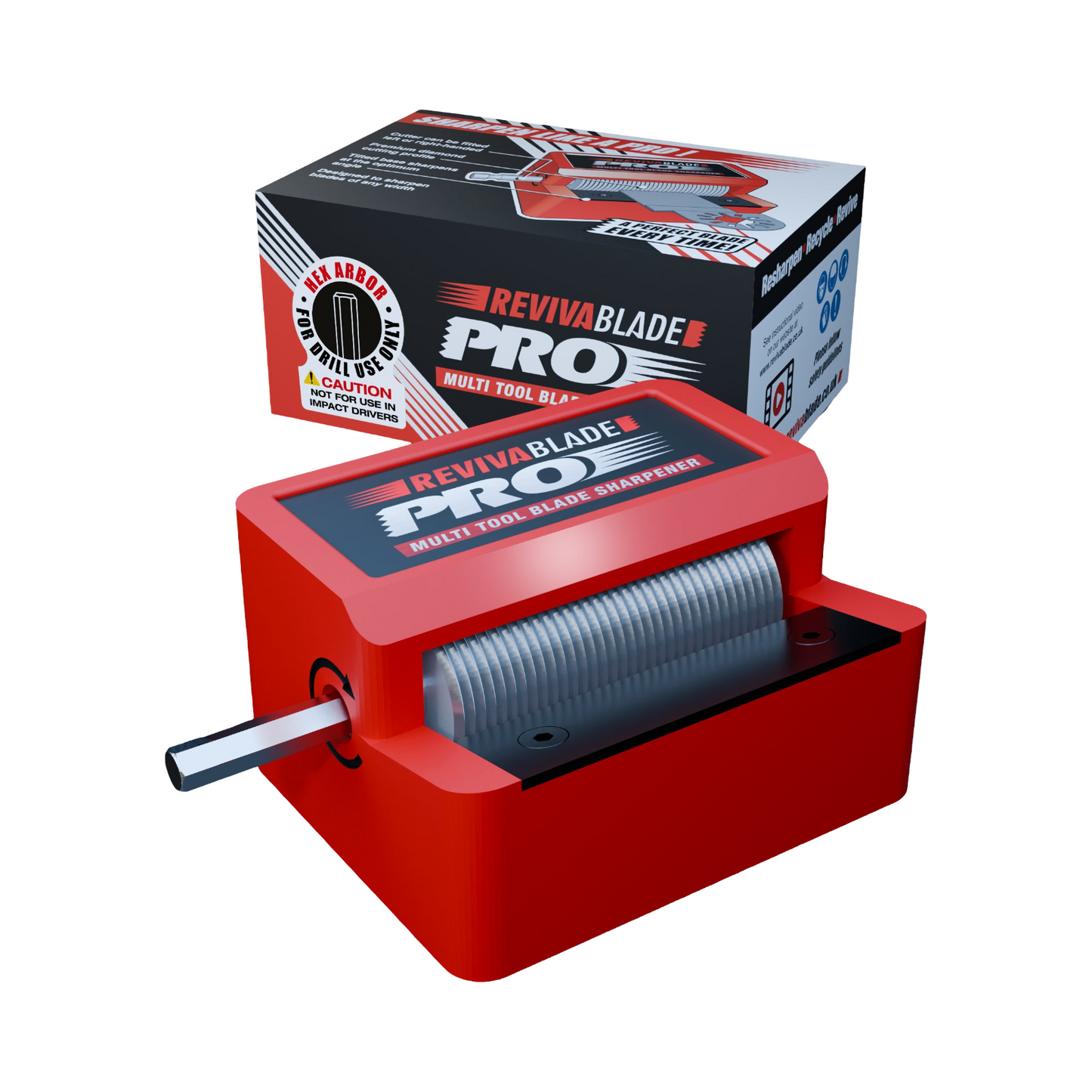 Revivablade® Pro NEW…….Cordless Drill Powered Professional Multitool Blade Sharpener (BACK ORDER Delivery End Of January)